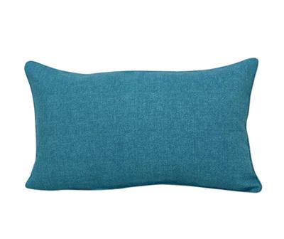 Solid Aqua Lumbar Throw Pillow