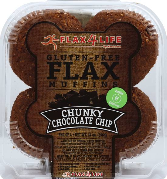 Flax4life Chunky Chocolate Chip Flax Muffins