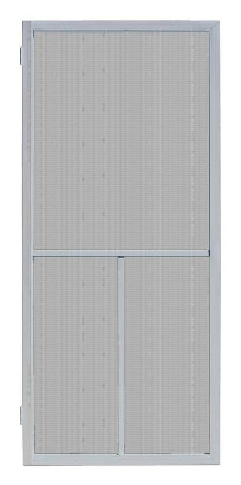 Unique Home Designs 36 In. X 80 In. Ventura Grey Outswing Metal Hinged Screen Door
