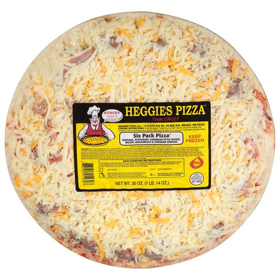 Heggies Pizza Thin Crust Six pack Pizza