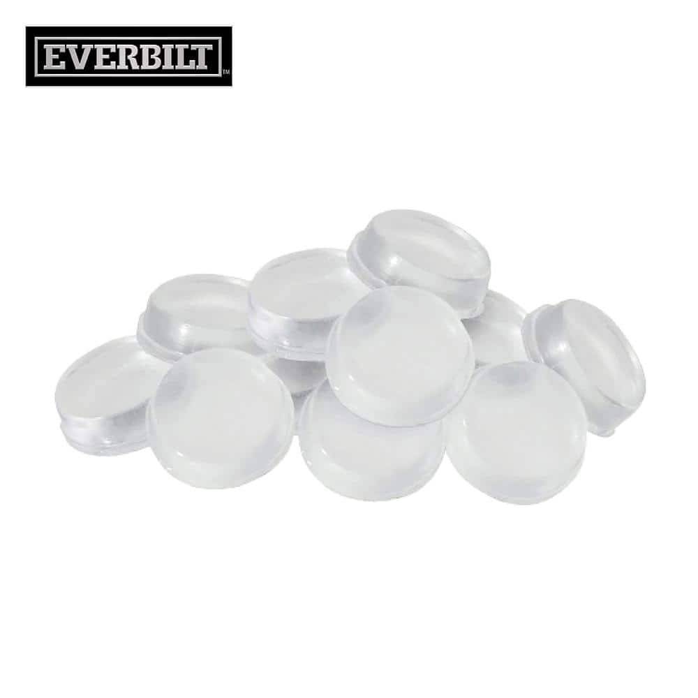 Everbilt 1/2 In. Clear Soft Rubber Like Plastic Self-Adhesive Round Bumpers (16-Pack)