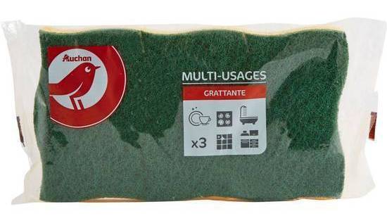 Eponges grattantes multi-usages auchan 3 éponges