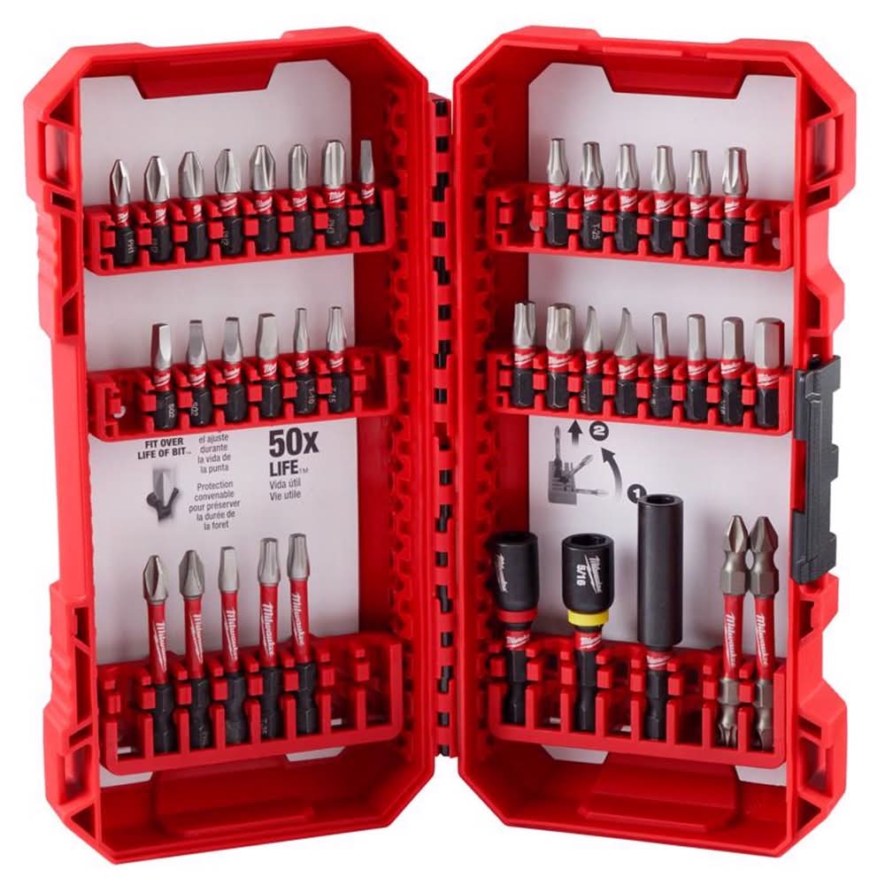 Milwaukee Assorted Impact Driver Bit Set Alloy Steel 38 Pc