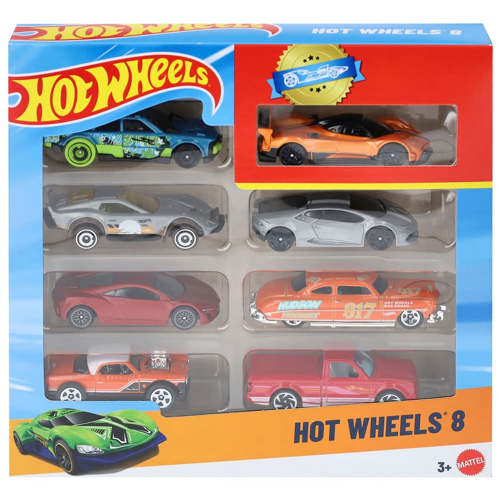 Hot Wheels Die-Cast Toy Cars & Trucks Set 1:64 Scale 3+ Years, Assorted (8 ct)
