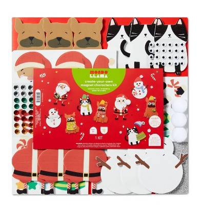 Mondo Llama Christmas Craft Foam Platter Magnet Kit (12 ct)