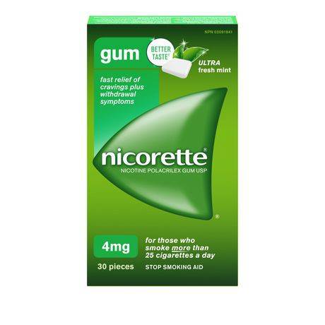 Nicorette Gum, Ice Mint 4mg (30 ea)