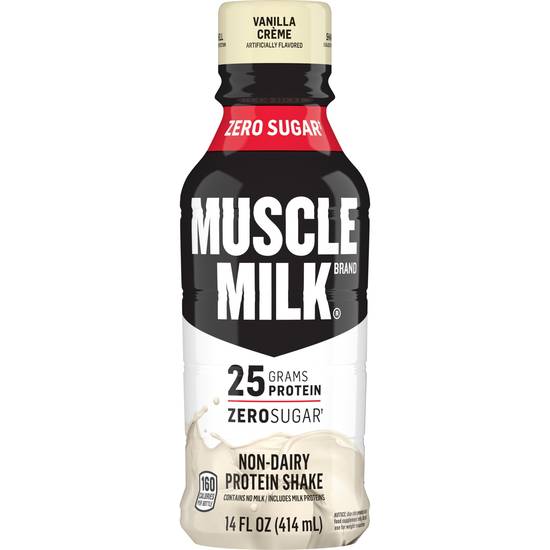 Order Muscle Milk Genuine Non-Dairy Protein Shake Vanilla Creme Bottle (14 oz) food online from Rite Aid store, Shawnee on bringmethat.com