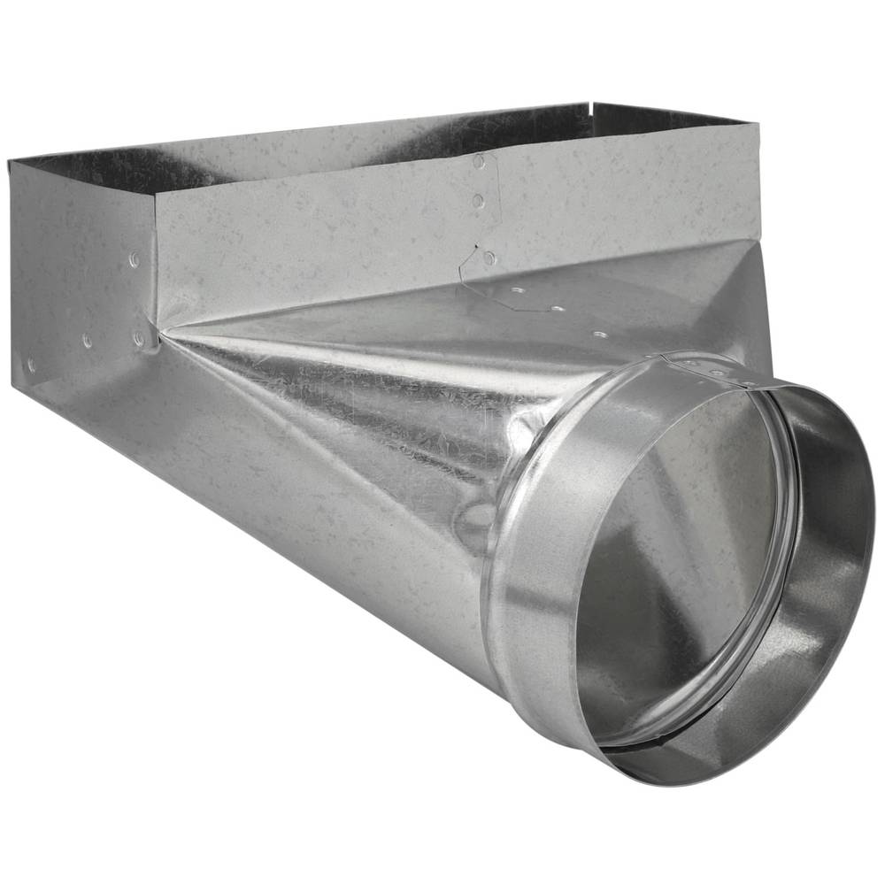 IMPERIAL 6-in 30 Gauge Galvanized Steel Round 90 Degree Register Duct Boot | GVL0085