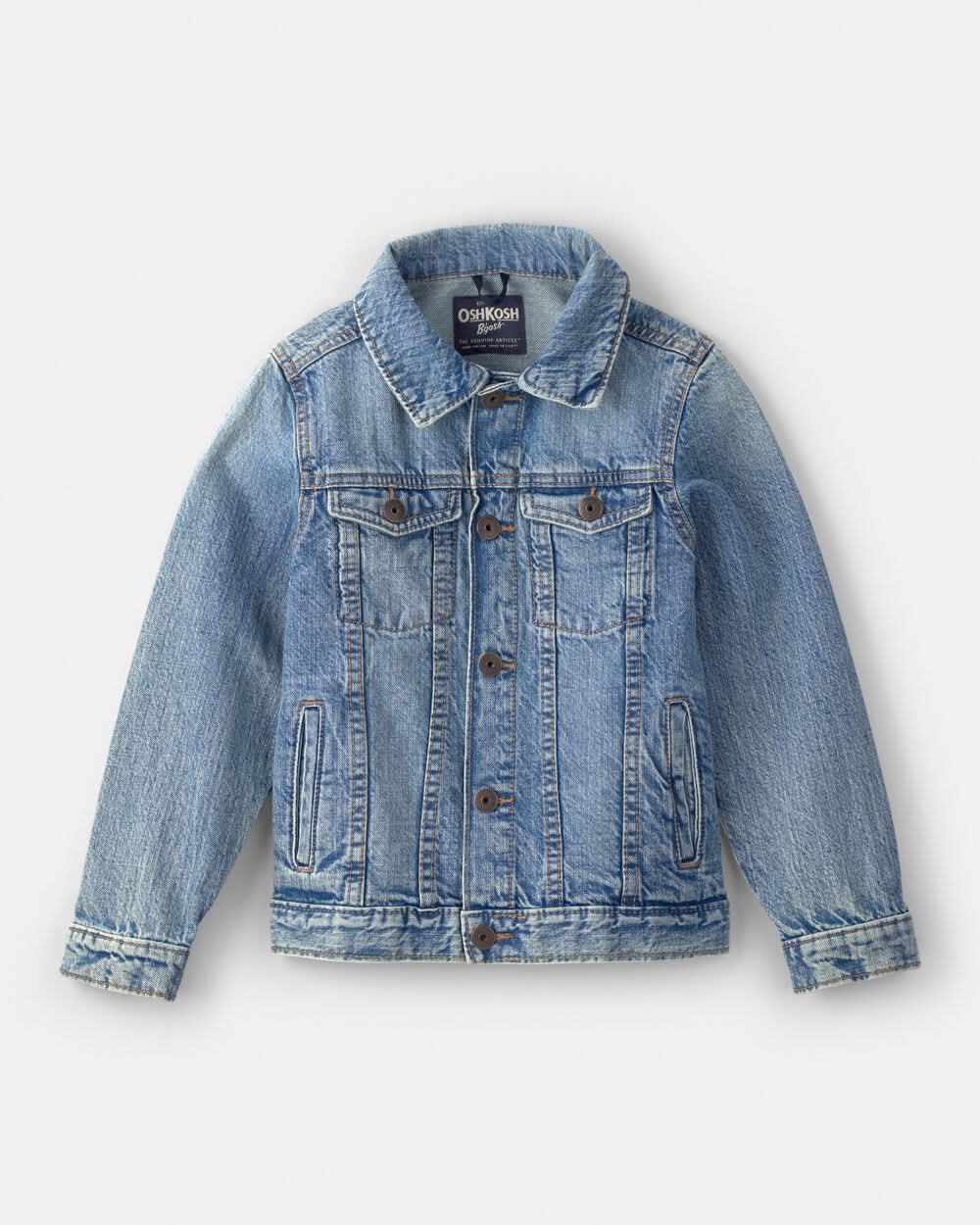 Kids Denim Jacket - Medium Wash - Spring Blue Indigo - 12