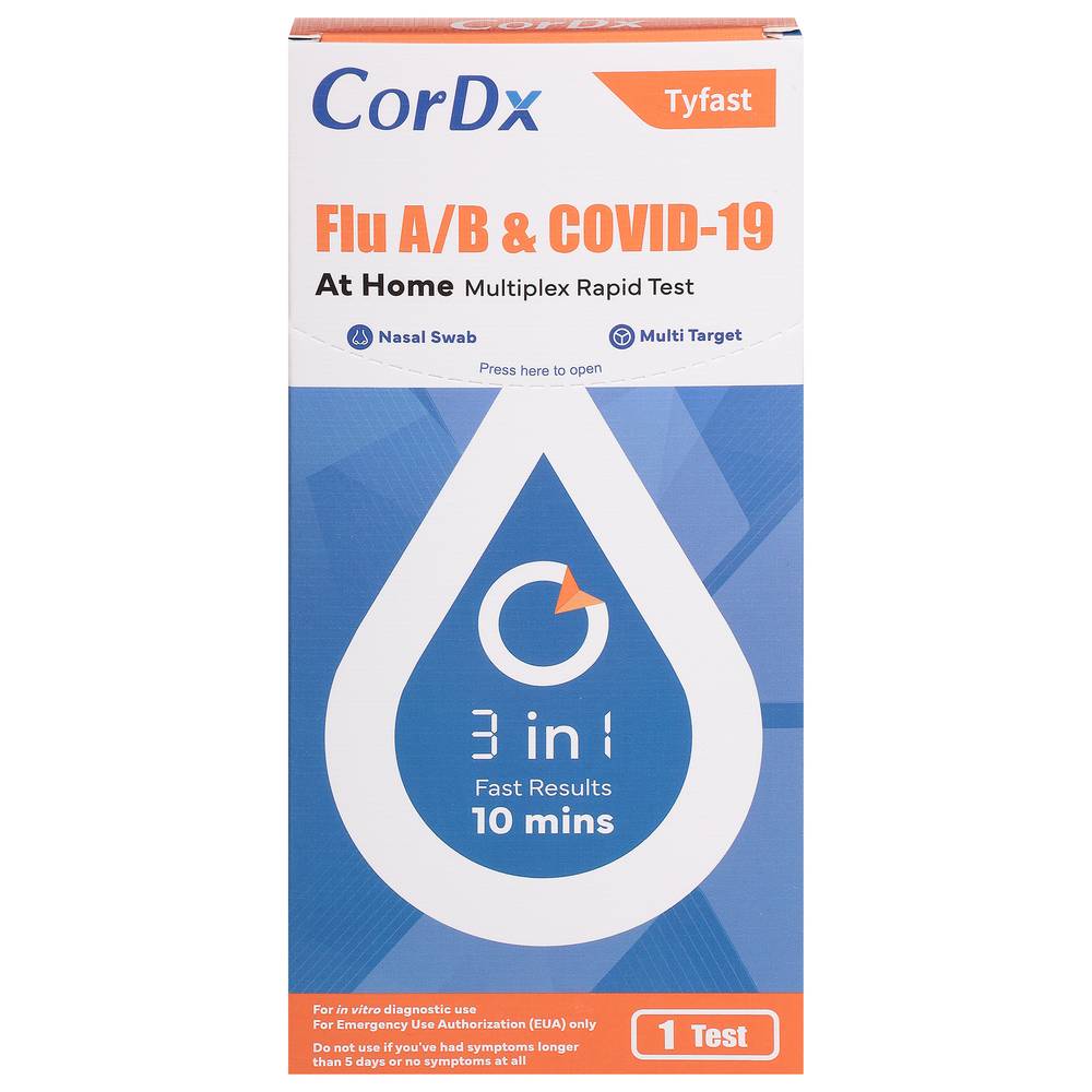 CorDx Tyfast Flu A/B & Covid-19 Multiplex Rapid Test