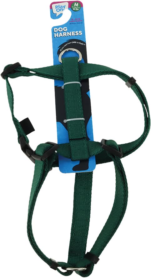 Play On Dog Harness, Green, Medium, 3/4 Inch