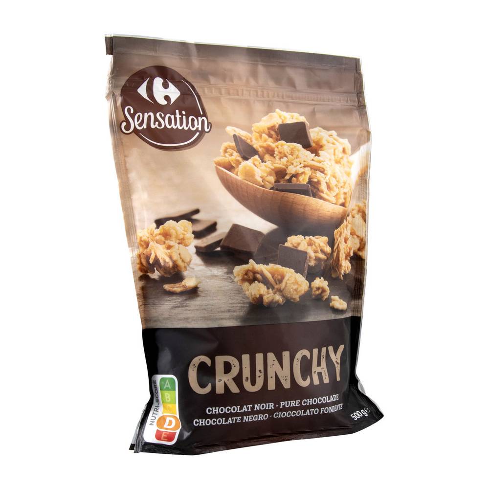 Carrefour Crunchy Chocolat Noir Intense 500 g