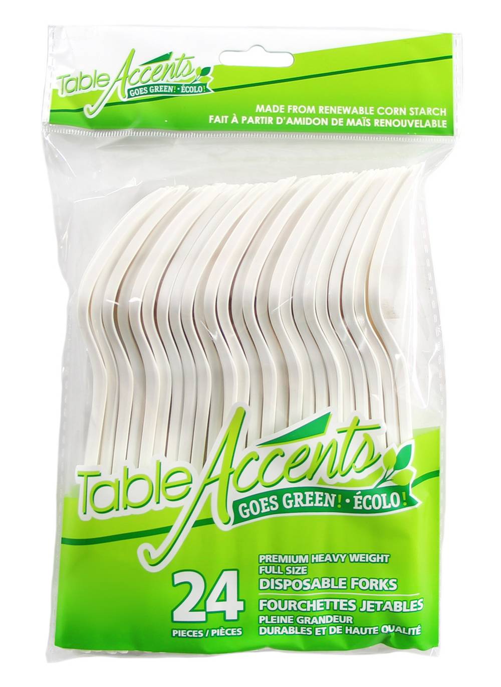 Table Accents fourchettes jetable, emb. de 24 / Table Accents Disposable Forks, 24-Pack