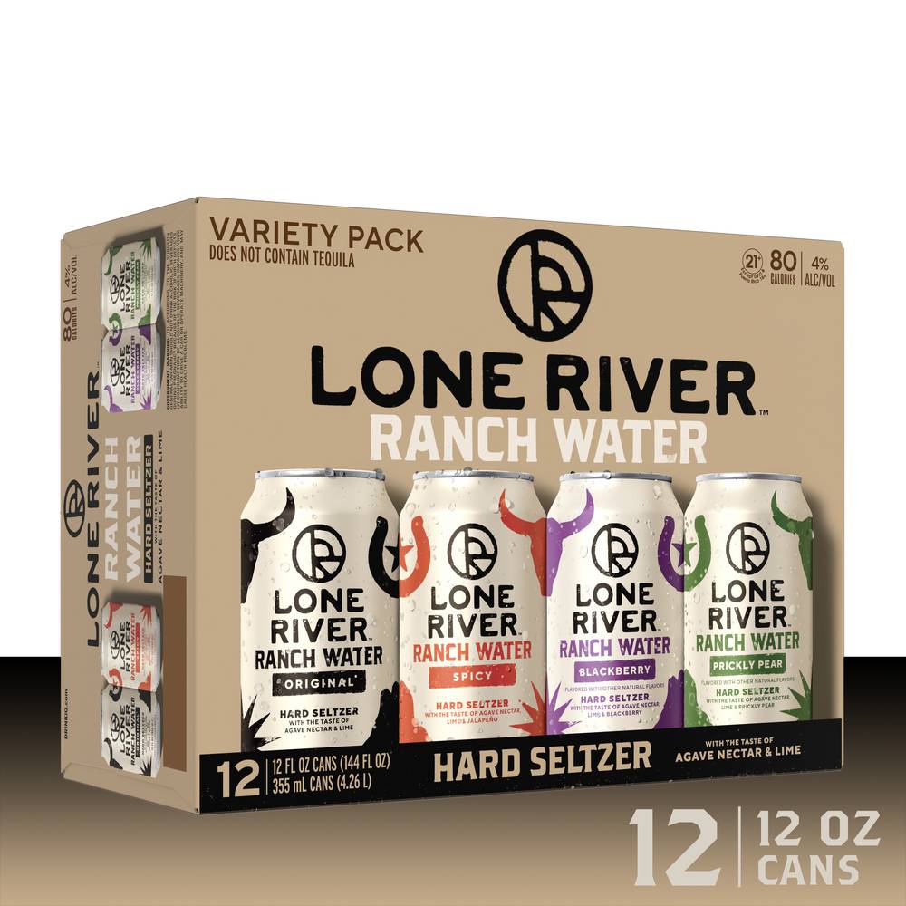 Lone River Ranch Water Variety pack Hard Seltzer (12 pack, 12 fl oz) (assorted)