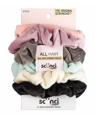 Scunci 6 Assorted Colors Plush Scrunchies (50 g)