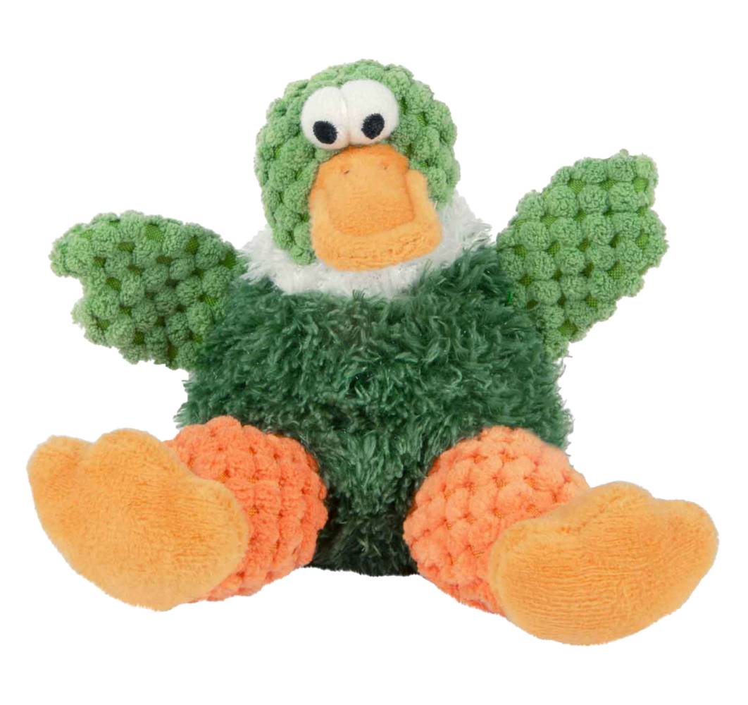 Godog Checkers Sitting Duck Squeaker Dog Toy, Assorted
