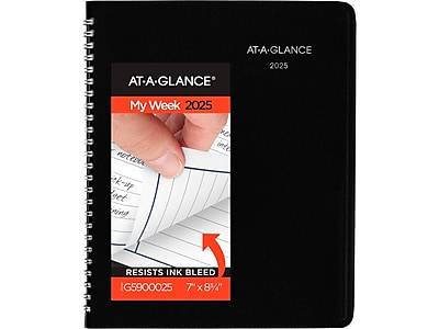 AT-A-GLANCE Dayminder 2025 Weekly Appointment Book Planner, Black