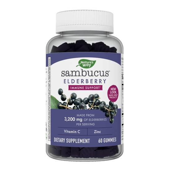 Nature's Way, Sambucus Standardized Elderberry Gummies, 60 CT