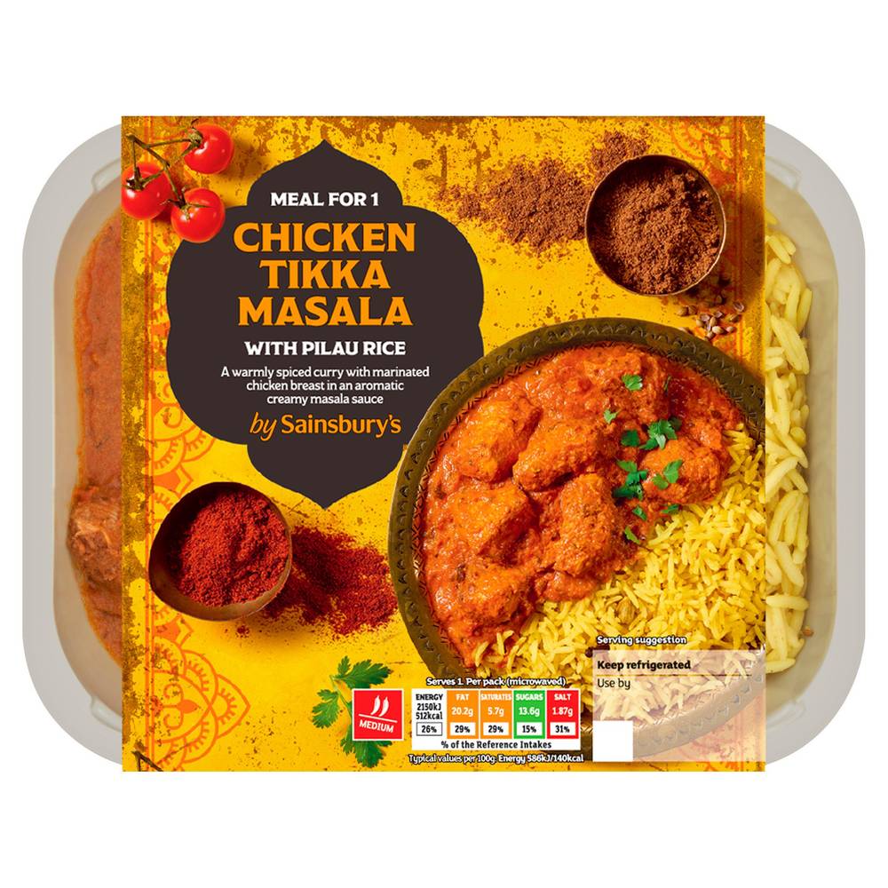 SAVE £0.75 Sainsbury's Chicken Tikka Masala with Pilau Rice Ready Meal for 1 400g