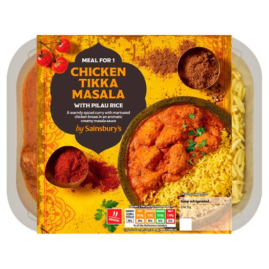 Sainsbury's Chicken Tikka Masala with Pilau Rice Ready Meal for 1 400g