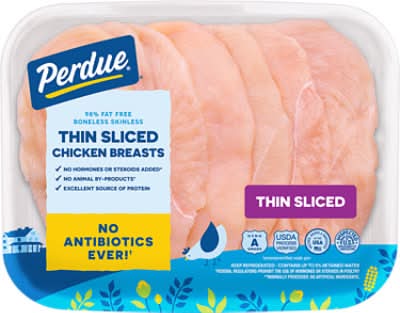 Perdue Fresh & All Natural Thin Sliced Chicken Boneless Breast (1.25 lbs)
