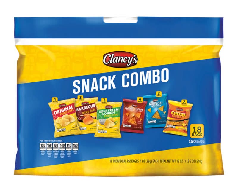Clancy's Snack Combo Variety pack, Assorted (18 x 1 oz)