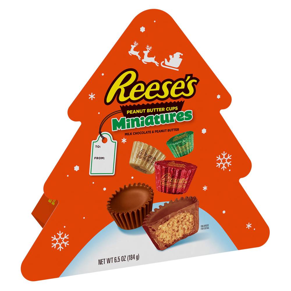 Reese's Miniatures Christmas Candy Cups Tree Gift Box, Milk Chocolate-Peanut Butter (6.5 oz)