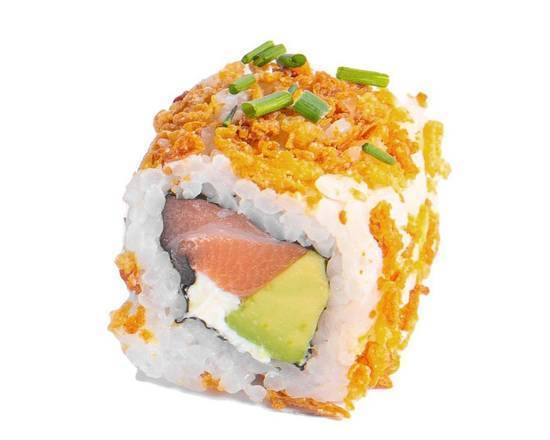 California roll's saumon avocat fromage oignon crispy ciboulette