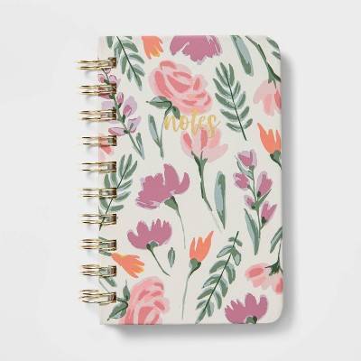 192 Sheet College Ruled Journal 3.5"x5.5" Spiral Floral - Threshold™