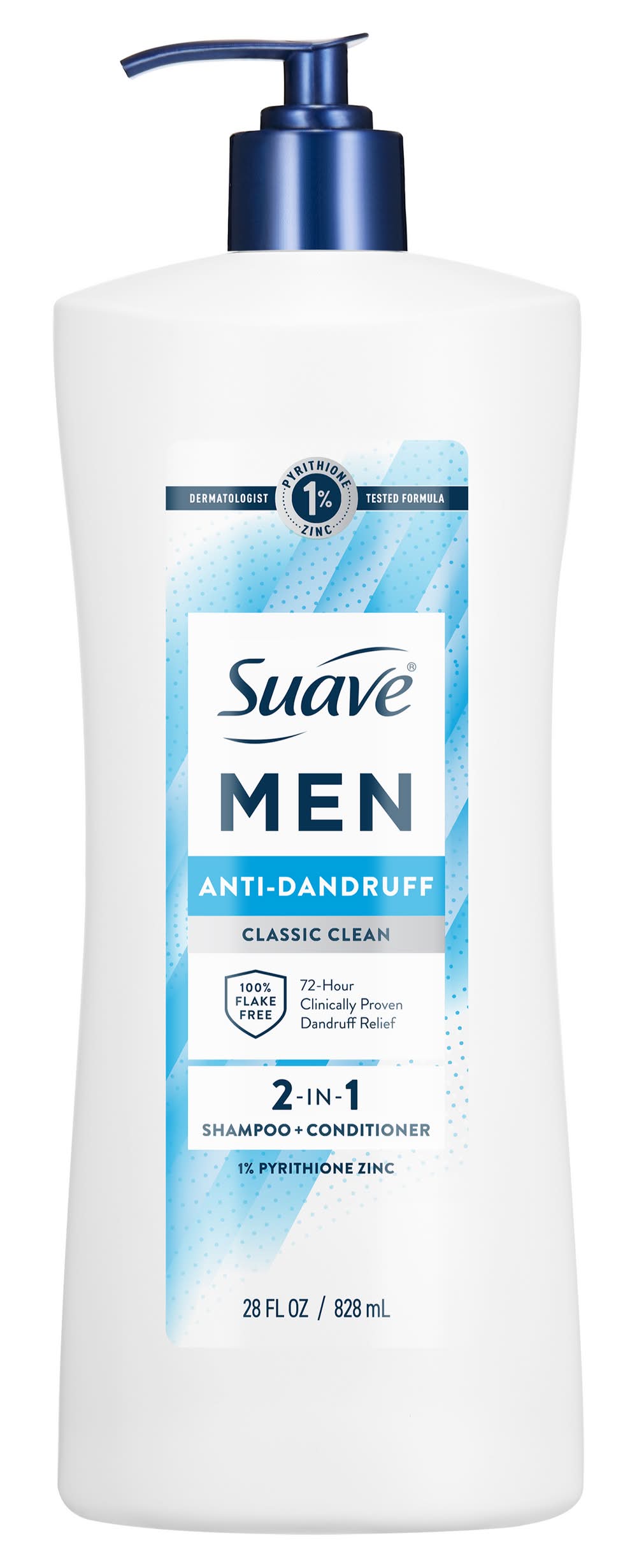 Suave Anti-Dandruff Classic Clean 2-in-1 Shampoo + Conditioner, Men (28 fl oz)