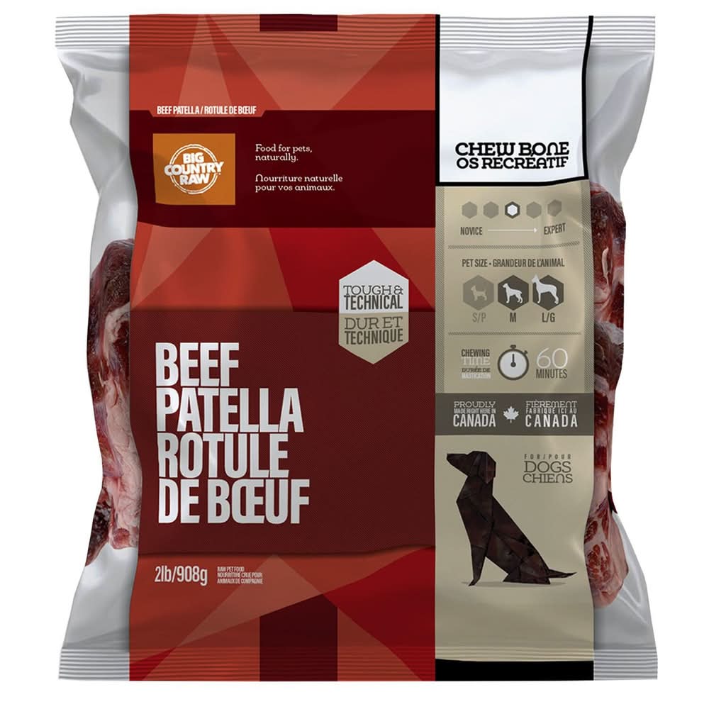 Big Country Raw Beef Patella Bone Dog Treats, 2 lb