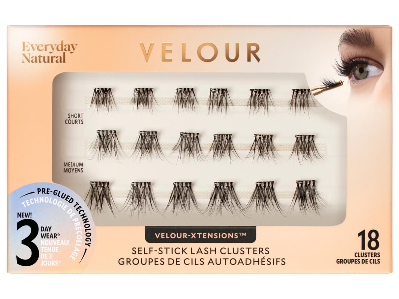 Velour Lashes Velour-Xtension Self-Stick Lash Clusters Everyday Natural