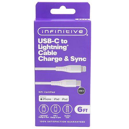 Infinitive Usb-C To Lightning Cable Charge & Sync (6ft)