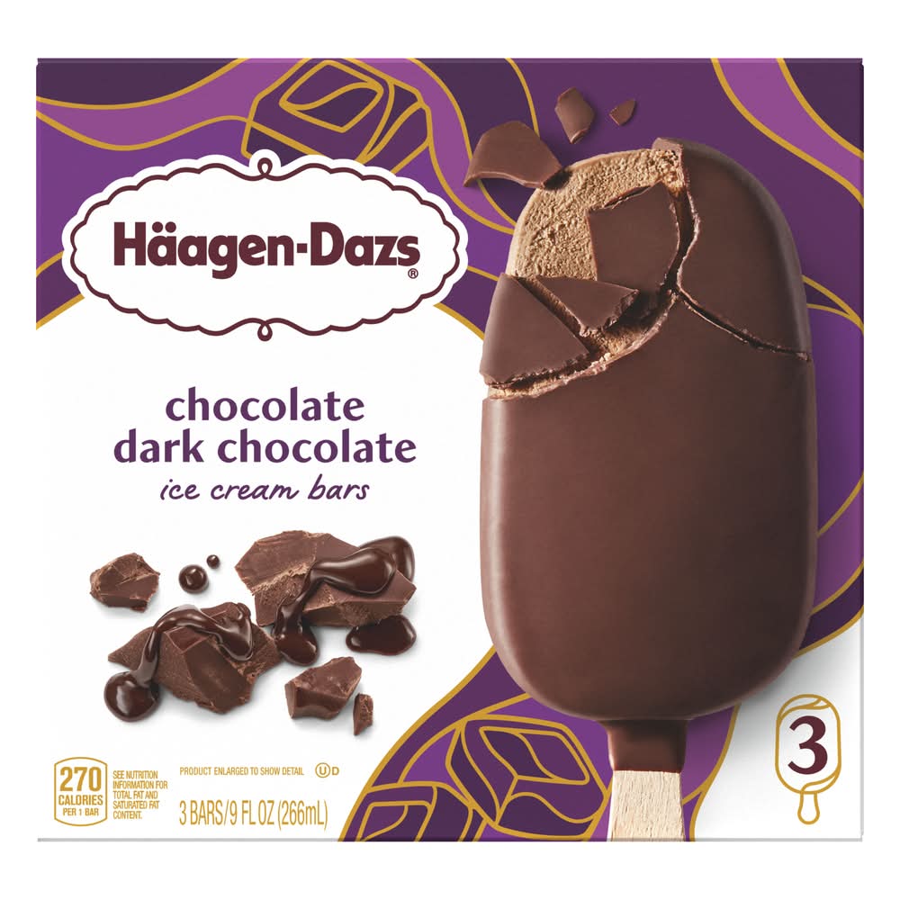 Häagen-Dazs Ice Cream Bars, Dark Chocolate (9 fl oz, 3 ct)