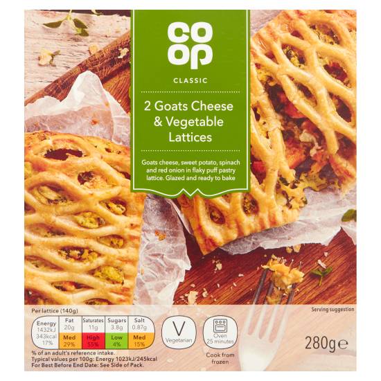 Co-Op Classic 2 Goats Cheese & Vegetable Lattices 280g