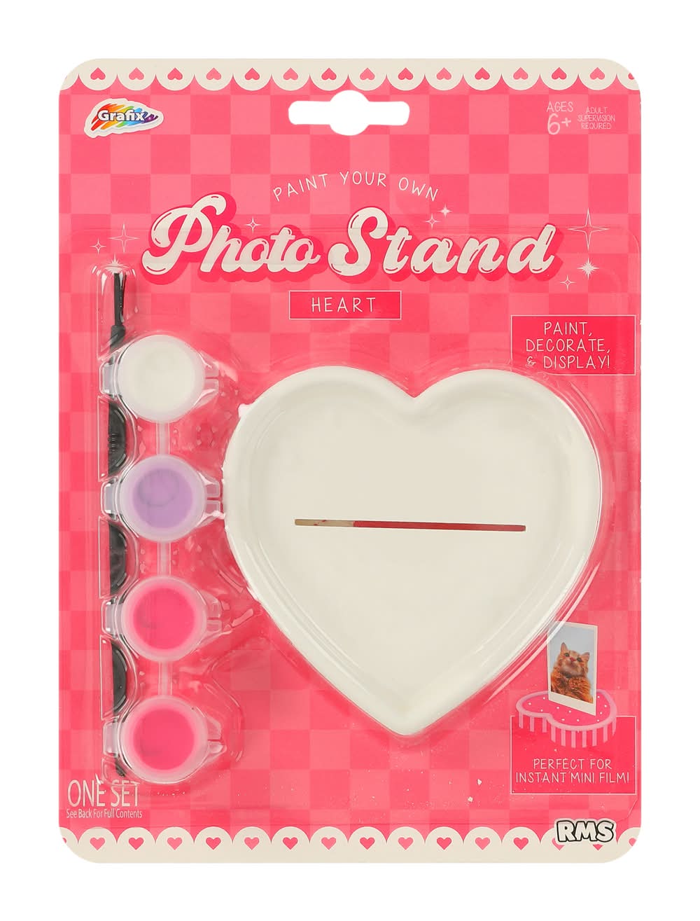 Valentine's Paint Your Own Photo Stand Set Heart