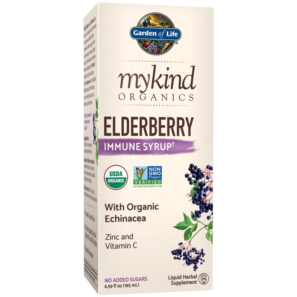 Mykind Organics Elderberry Immune Syrup With Organic Echinacea, Zinc And Vitamin C (6.59 Fluid Ounces)