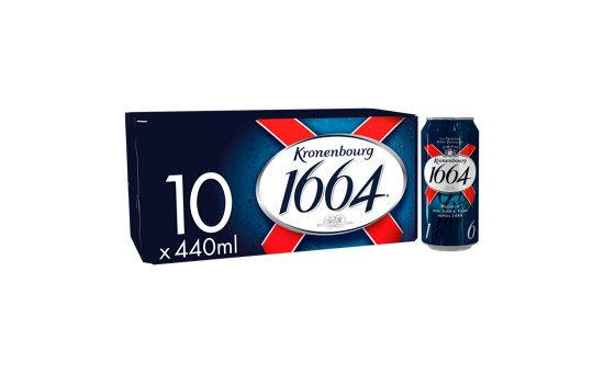 Kronenbourg 1664 Lager Beer 10 x 440ml Cans
