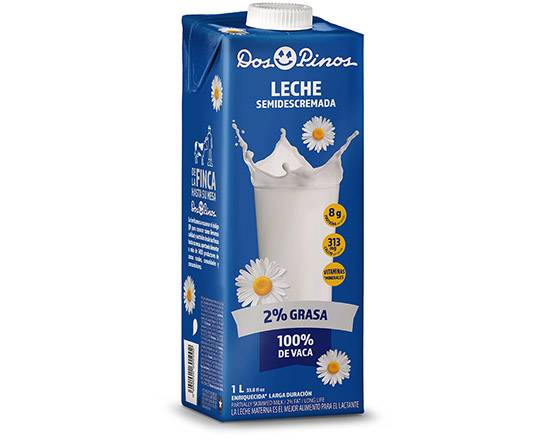 Dos Pinos Leche Semidescremada (1 L)