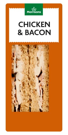 Morrisons Chicken & Bacon, Malted Bread Sandwich (2 pack)