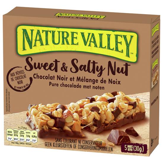 Nature Valley - Barres céréales sweet & salty nut chocolat & noix (5 pièces)