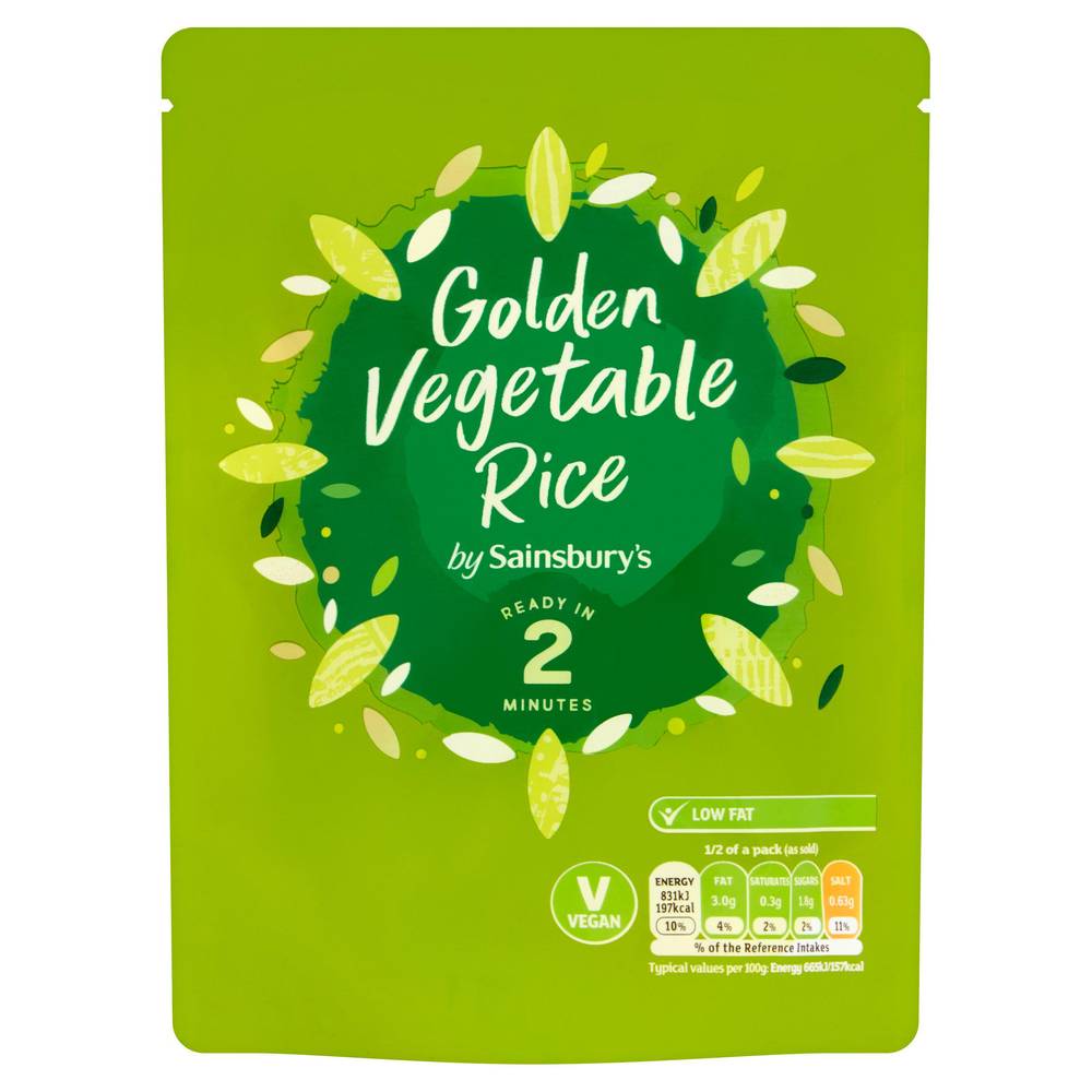 Sainsbury's Microwave Rice Golden Vegetable 250g