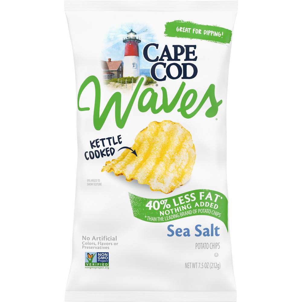 Cape Cod Waves Sea Salt 40% Less Fat Potato Chips (7.5 oz)