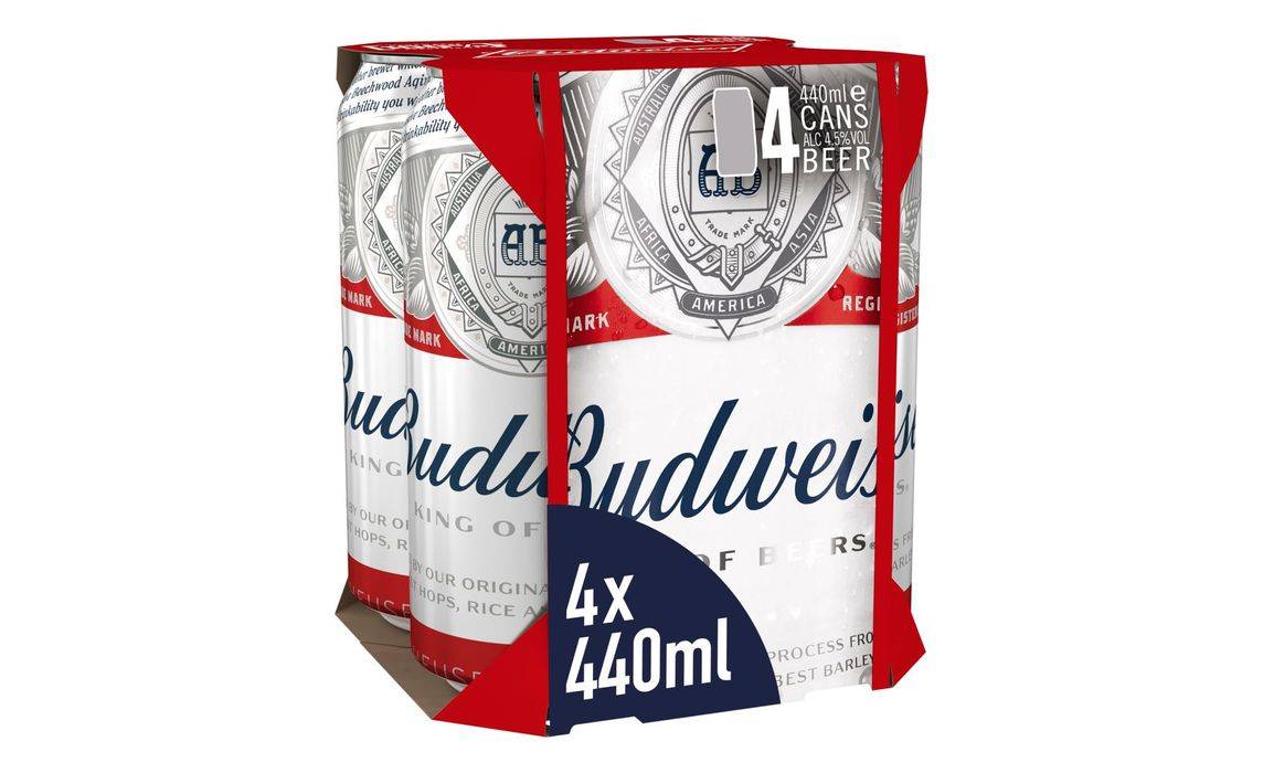 Budweiser Lager 4 x 440ml Cans (529644)