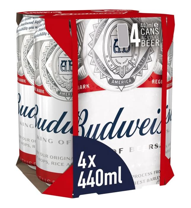 Budweiser Lager 4 x 440ml Cans (529644)