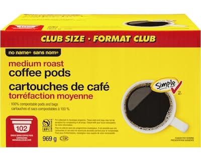 No Name Medium Roast Coffee Pods (969 g, 102 ct)