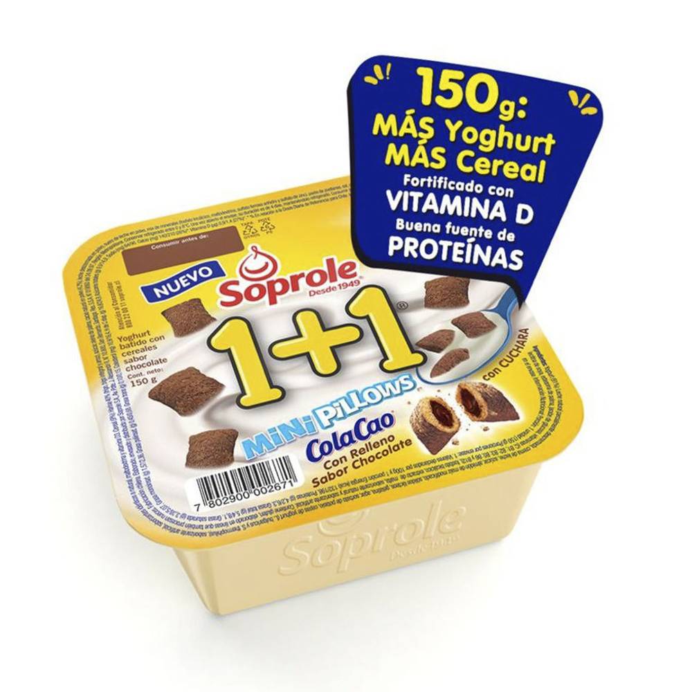 Soprole 1+1 yoghurt con cereal minipillows (150 g)