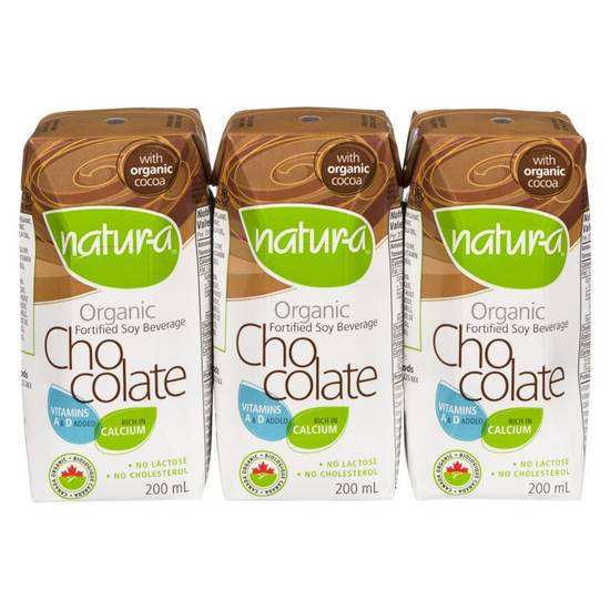 Natura Organic Soy Milk (3 ct, 200 ml) (chocolate )