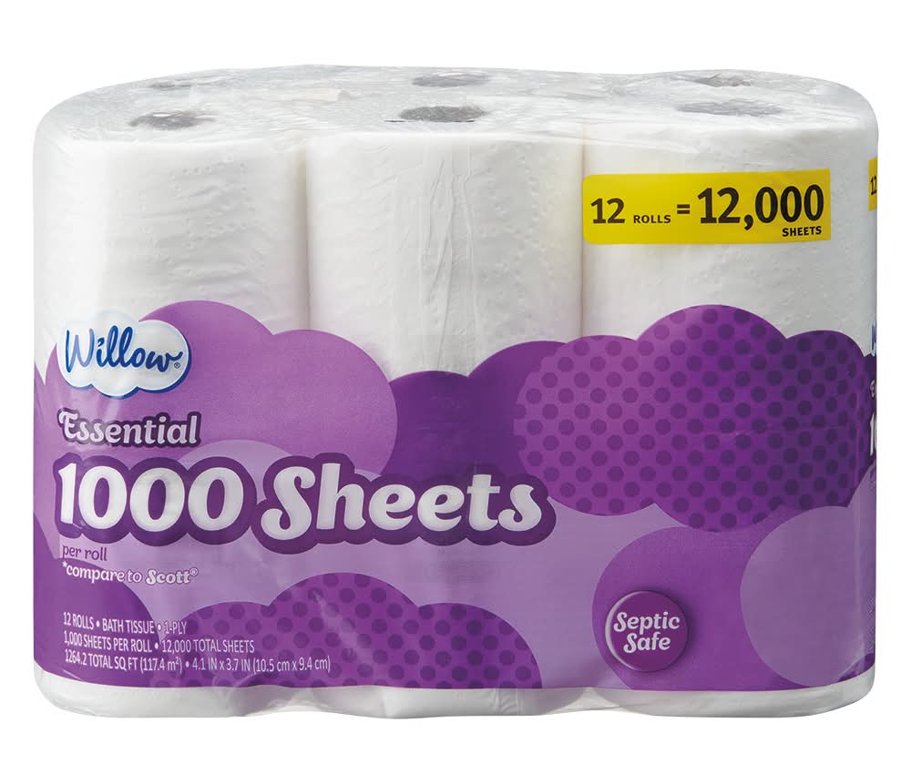 Willow 1000 Sheet Bath Tissue