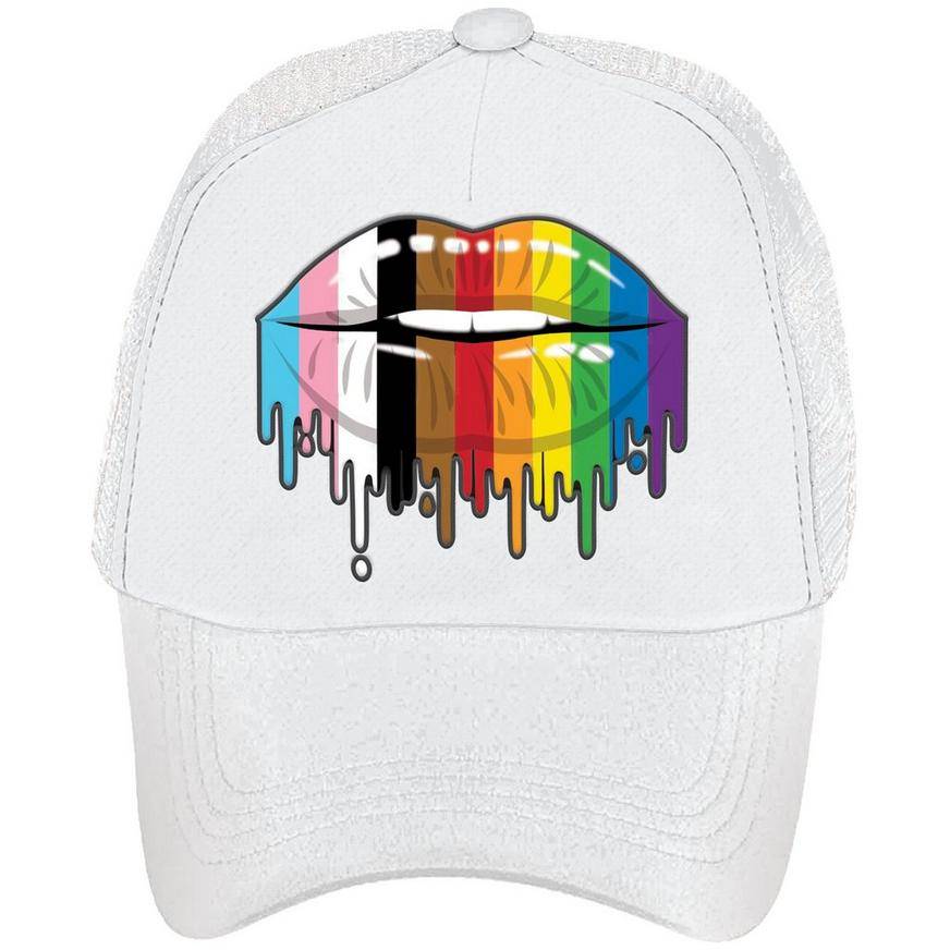 Rainbow LGBTQ Fabric Plastic Baseball Hat, 7.5in x 5in